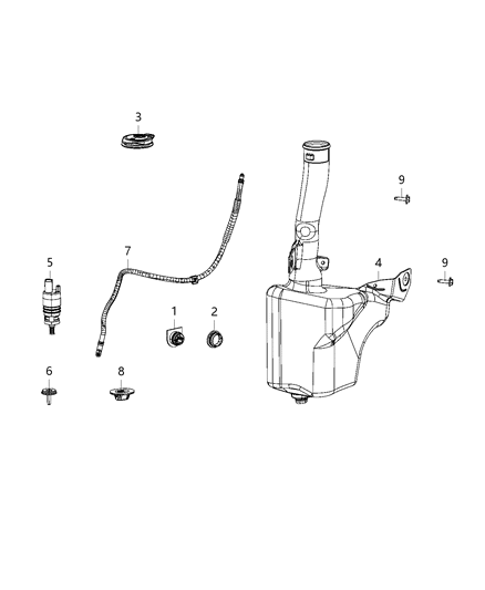 2019 Ram 4500  Pump-Washer, Windshield Diagram for 68440465AA