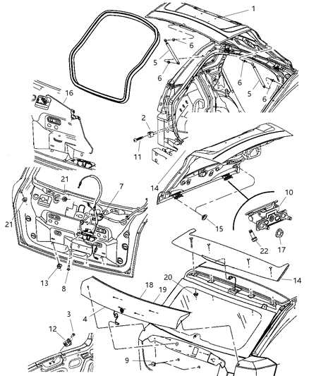2008 Dodge Caliber  Lift-Gate Hinge Left Diagram for 4589531AA