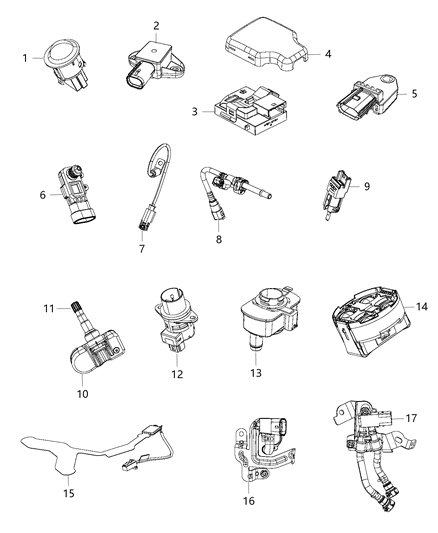 2016 Ram 1500  Sensor-Door Pressure Diagram for 56038946AA