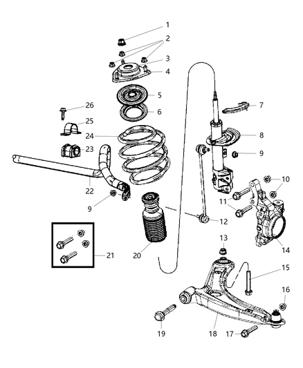 2007 Jeep Patriot  Bolt-HEXAGON FLANGE Head Diagram for 6105075AA