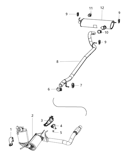 2018 Jeep Wrangler  Converter-Exhaust Diagram for 52060363AJ