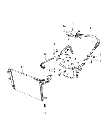 2018 Jeep Wrangler  Line-A/C Suction And Liquid Diagram for 68282106AB