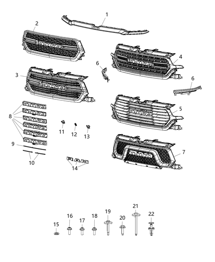 2020 Ram 1500 Nameplate Diagram for 68311411AA