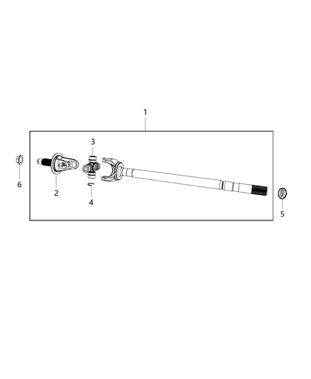 2017 Ram 2500  U-Joint Kit Diagram for 68065428AC