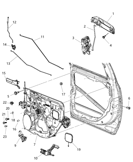 2015 Ram 1500  Handle-Exterior Door Diagram for 1GH19JRPAD