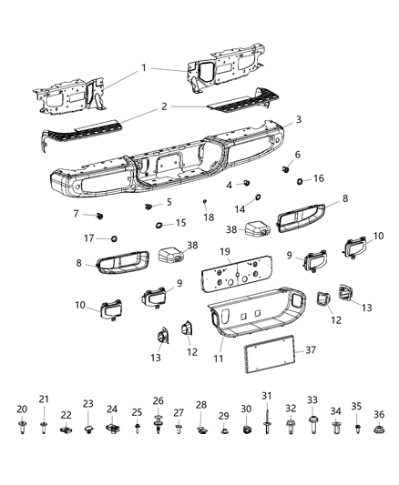 2020 Jeep Gladiator  Rear Fog Lamp Diagram for 68338391AA