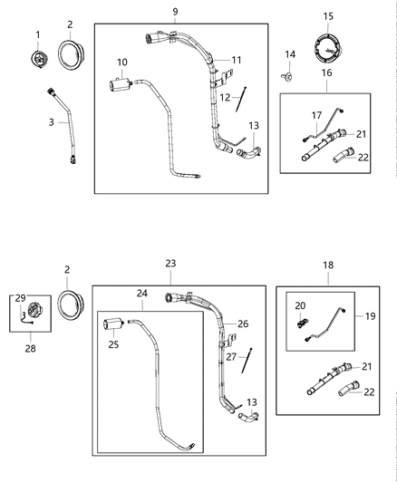 2014 Jeep Wrangler  Door-Fuel Fill Diagram for 5043036AB