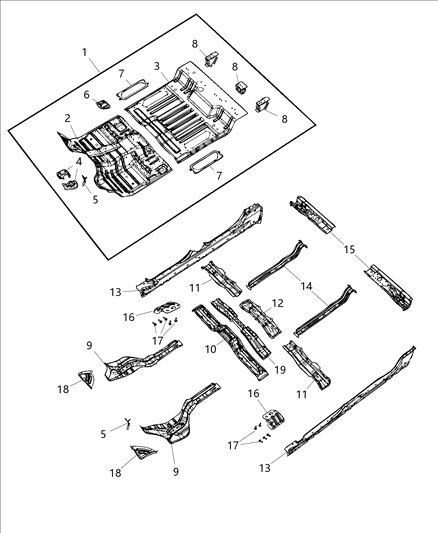 2021 Ram 1500 Front Seat Retention Diagram for 68276716AA