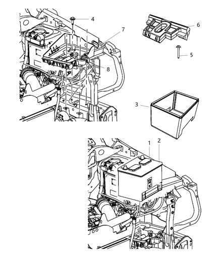 2014 Jeep Compass  Tray-Battery Diagram for 5115730AF
