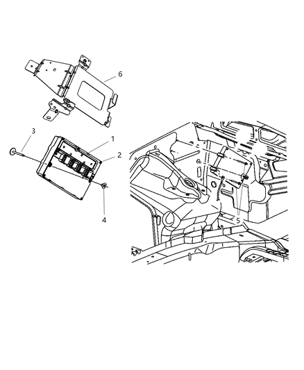 2007 Jeep Grand Cherokee  Electrical Powertrain Control Module Diagram for RL094870AE