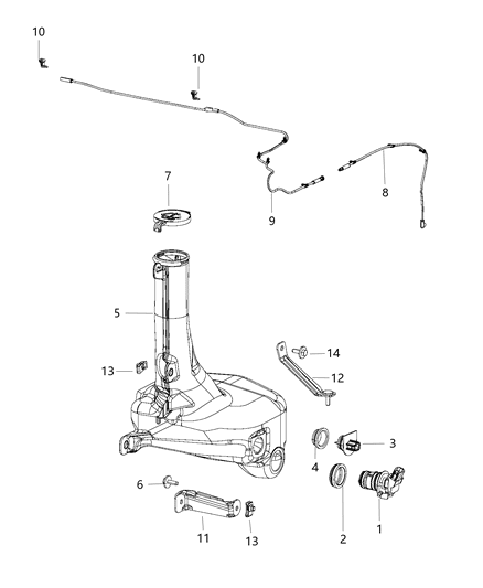 2011 Dodge Charger  Bracket-Washer Reservoir Diagram for 68125523AA