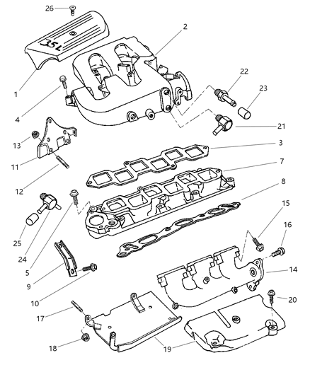 1997 Dodge Intrepid  Stud Diagram for 6504364