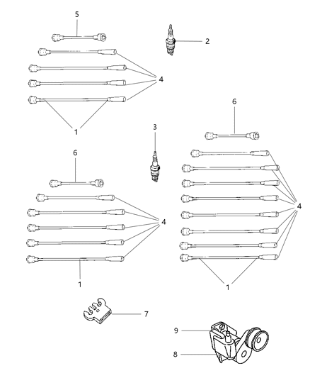 1999 Dodge Dakota  Cable Pkg-Ignition Diagram for 4728038AC