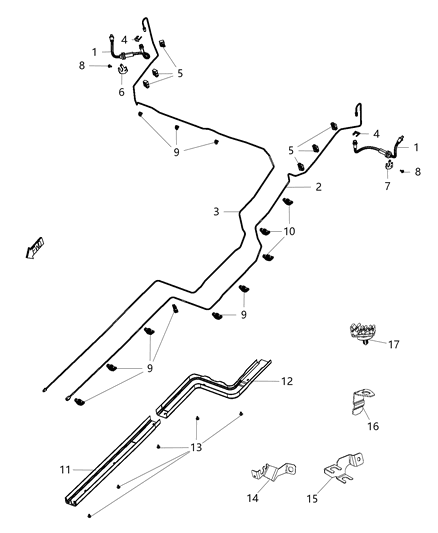 2014 Jeep Cherokee  Tube-Brake Diagram for 68164045AA