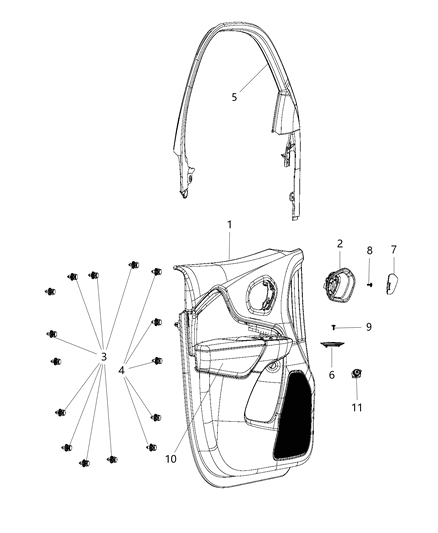 2014 Jeep Cherokee  Mat-Pull Cup Diagram for 1WF21DX9AB