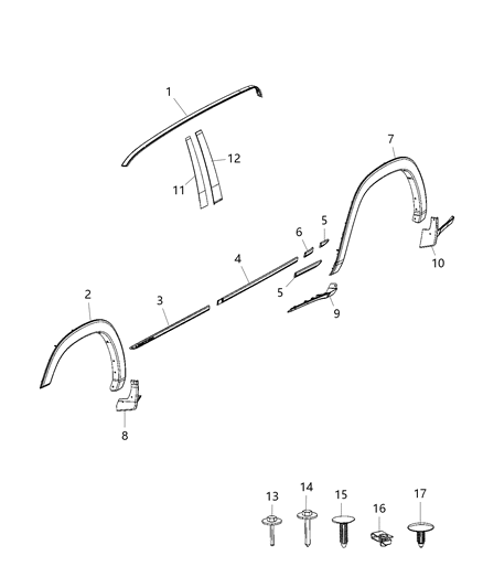 2020 Ram 2500 Wheel Opening Flare Diagram for 6MS36GXHAB