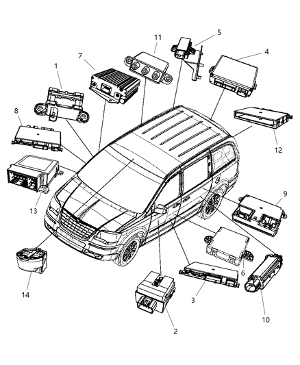 2010 Chrysler Town & Country  Module-Sliding Door Diagram for 68050497AA