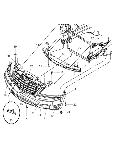 2006 Chrysler Pacifica CROSSMEMBER-Radiator Diagram for 5103397AE