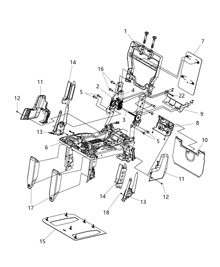 2016 Dodge Grand Caravan  Cover-RECLINER Diagram for 1HY64BD1AA