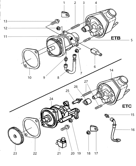 1998 Dodge Ram 2500  Power Steering Pump Diagram for 4883960AA