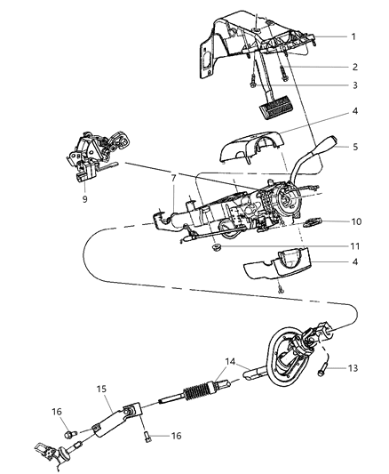 2009 Dodge Ram 1500  Lever-Tilt Column Release Diagram for 5057521AB