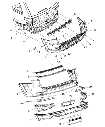 2014 Jeep Grand Cherokee  FASCIA-Hitch Diagram for 1WD25TZZAD