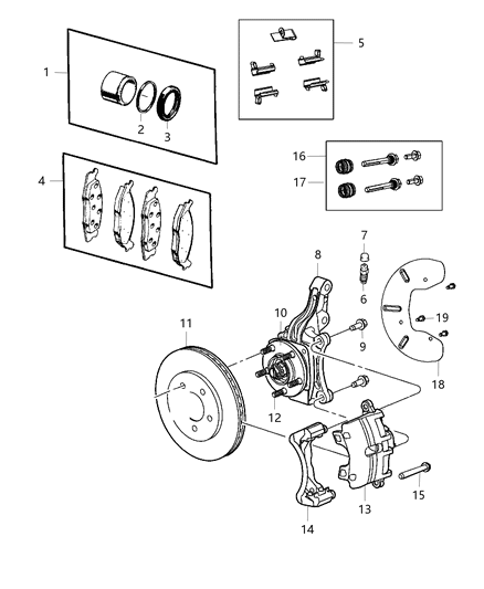 2014 Chrysler 200  CALIPER-Disc Brake Diagram for 5137671AB