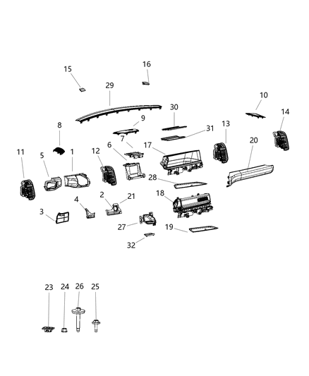 2019 Ram 2500  Air Conditioning & Heater Diagram for 5YK041X7AD