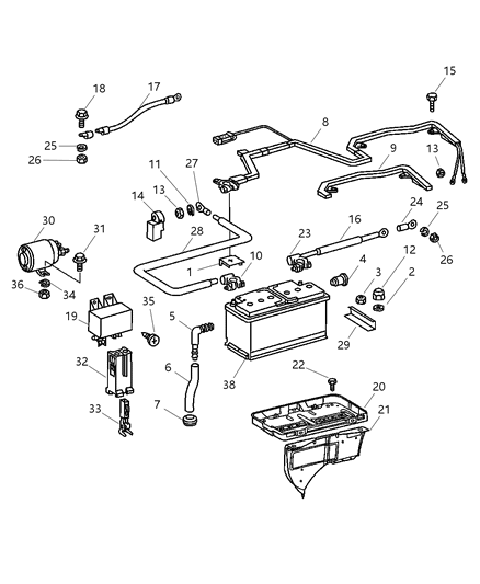 2003 Dodge Sprinter 3500  *Battery-Storage Diagram for BB049850AA