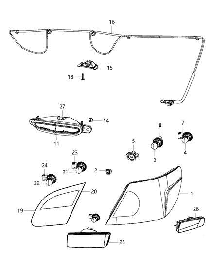 2008 Chrysler Sebring  FASCIA Diagram for 4389698AA