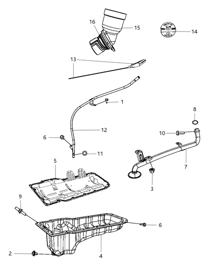 2008 Jeep Commander  Pump-Oil Pickup Diagram for 53021684AB