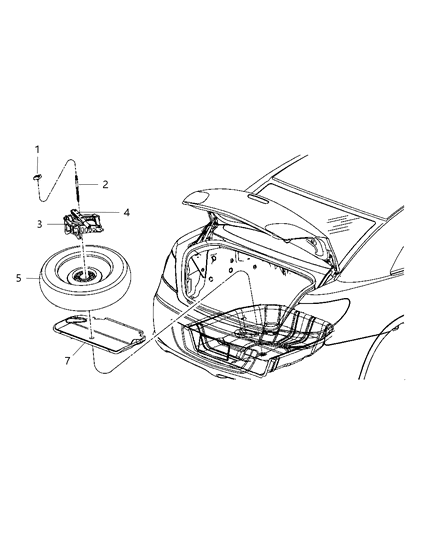2010 Chrysler Sebring  Shield-Spare Tire Diagram for 5076641AC