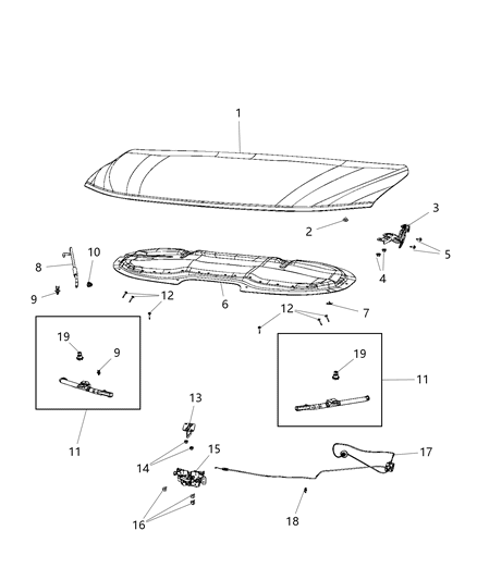 2018 Chrysler Pacifica  Brace-Front CROSSMEMBER Diagram for 68231356AB