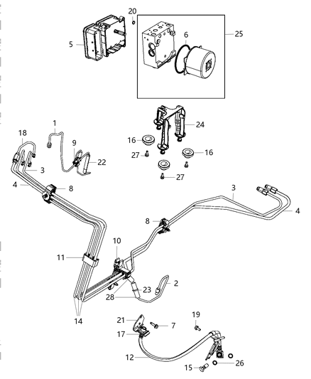 2013 Dodge Challenger  Line-Brake Diagram for 5290842AE