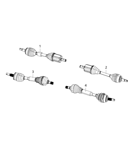 2021 Jeep Cherokee  Axle Half Shaft Right Diagram for 68289670AA