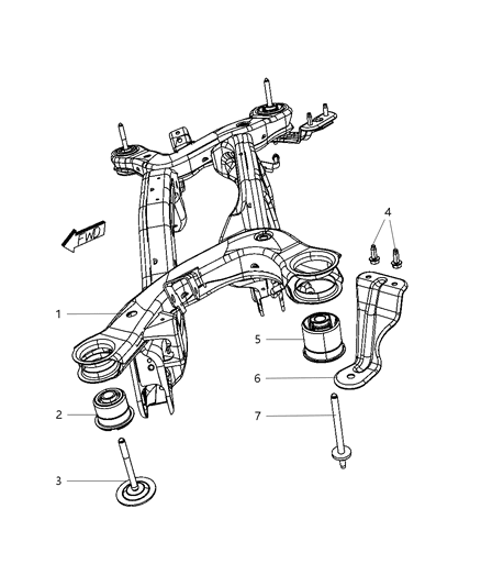 2011 Dodge Journey  ISOLATOR-CROSSMEMBER Diagram for 5168169AA