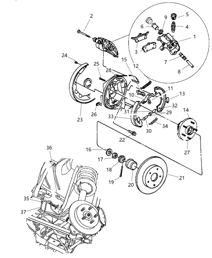 2003 Chrysler 300M  Piston-Disc Brake Diagram for 5011948AA