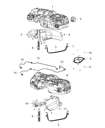 2016 Jeep Cherokee  Strap-Fuel Tank Diagram for 68104838AC
