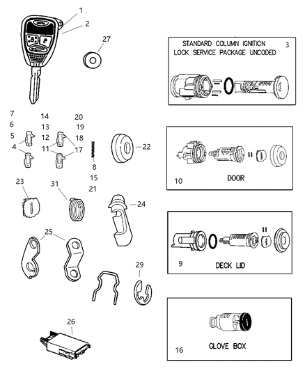 2005 Dodge Magnum  Key-Blank Diagram for 5134937AA