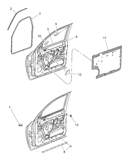 2000 Dodge Durango  Seal-Front Door Diagram for 55256397AD