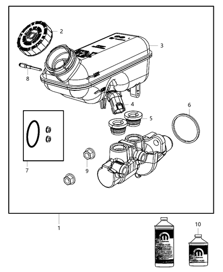 2015 Chrysler Town & Country  Seal-Master Cylinder To Booster Diagram for 68144351AA