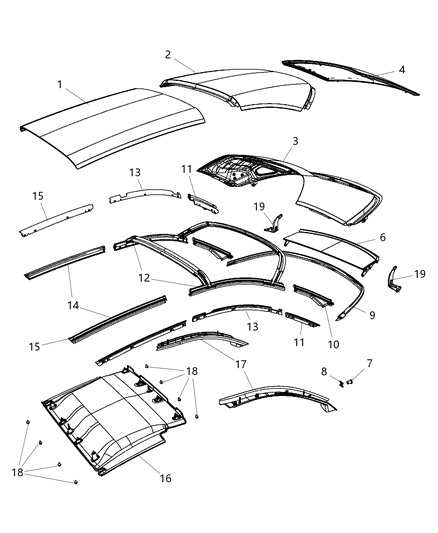 2014 Chrysler 200  RETAINER-WEATHERSTRIP Diagram for 5076133AC