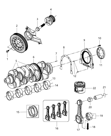 2007 Dodge Nitro  Sprocket-Crankshaft Diagram for 68027484AA