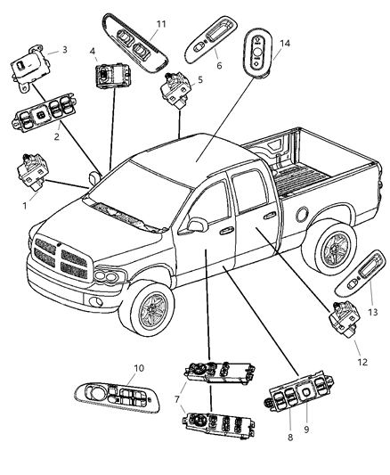 2006 Dodge Ram 3500  Knob-Power Seat Switch Diagram for 4602699AA