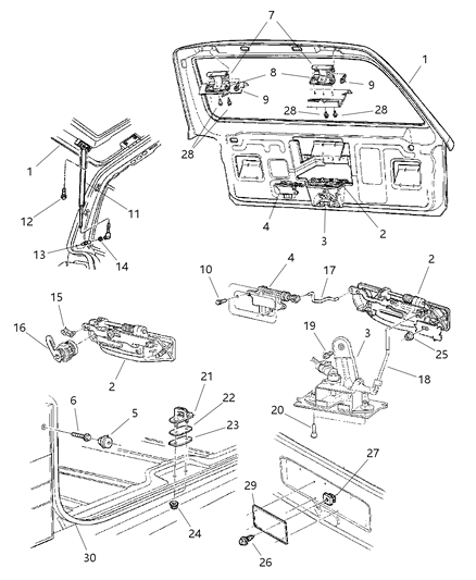 1999 Jeep Cherokee  WEATHERSTRIP-TAILGATE Diagram for 55175354AD