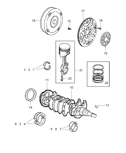 2003 Chrysler Voyager  Bearing Pkg-Connecting Rod Diagram for 5012589AA