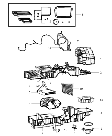 2008 Dodge Ram 4500  Housing-A/C And Heater Mid Diagram for 68021972AA