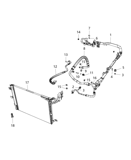 2019 Jeep Wrangler  Line-A/C Suction And Liquid Diagram for 68282106AD