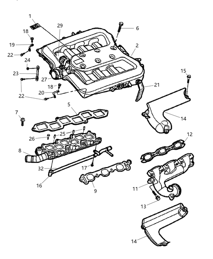 2004 Dodge Intrepid Bolt-HEXAGON FLANGE Head Diagram for 6503969