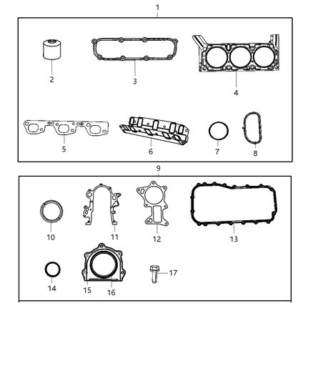 2007 Jeep Wrangler  Gasket-Water Pump Diagram for 4666068AA